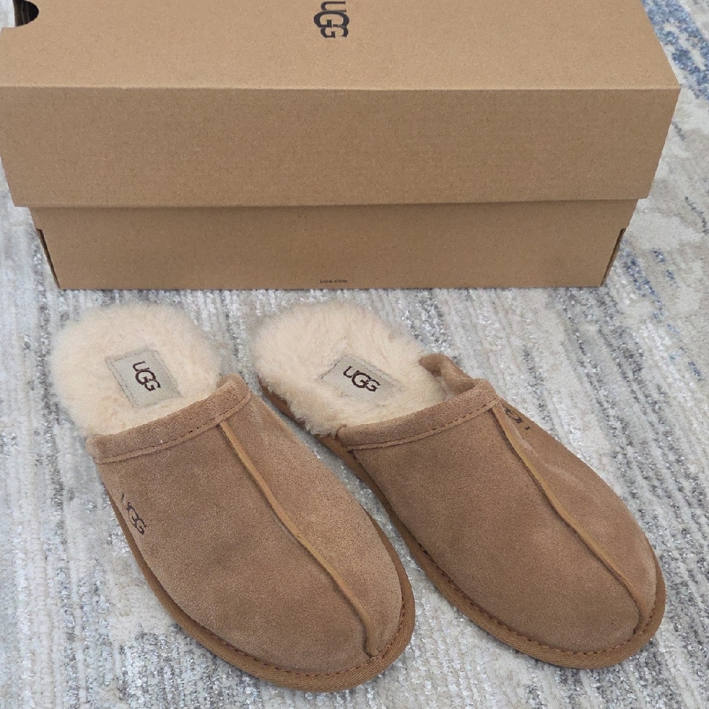 UGG Tasman Slip-On Slippers in Chestnut Suede